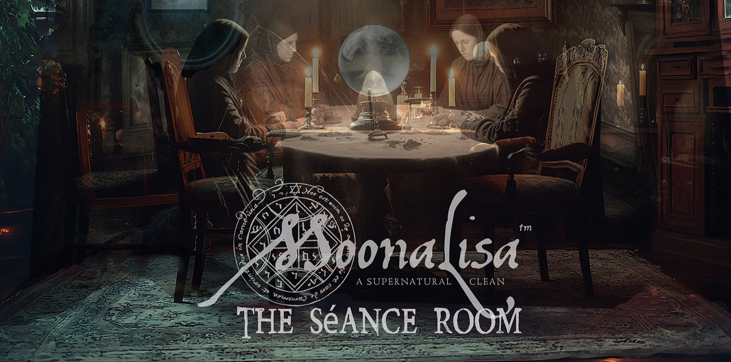 Ghostly women holding a seance